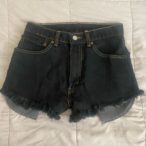 LEVIS Black Denim Women Shorts